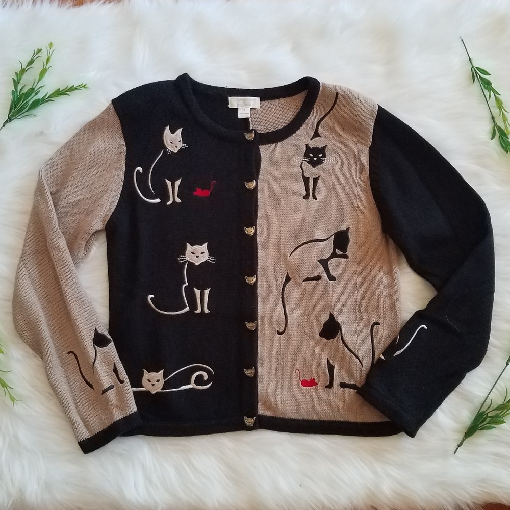 Cat/ mouse sweater by Christopher & Banks
